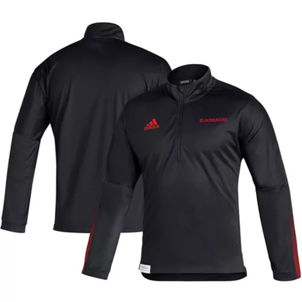 Adidas Blackhawks Black and Red Performance Pullover